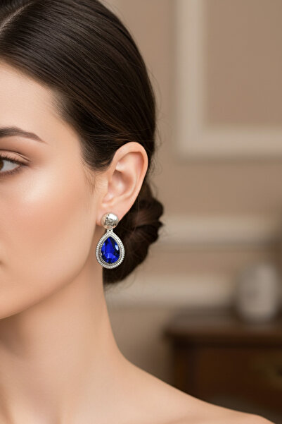 JewAksesuar Sallantılı Zirkon Taşlı Abiye Küpe