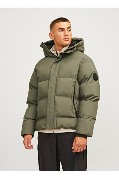Jack & Jones Χακί Ανδρικό Παλτό 12261971_JCOALPHA PUFFER SN