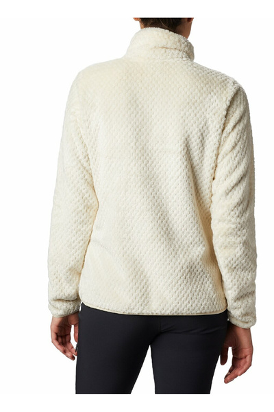 Columbia 1819791191191 White Women's Stand Collar Regular Fit Embossed Sweatshirt