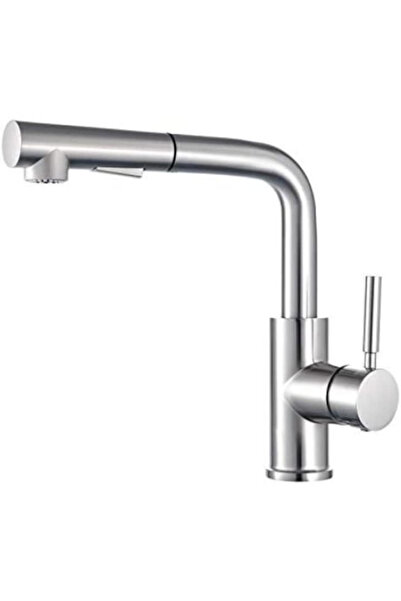 Sanlux Baterie Bucătărie Extensibilă Rotativă 360° cu 2 Tipuri de Jet, Argintie, VST30