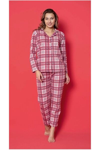 Sude HOMEWEAR Ercan 2 Thread Red and White Checkered Young Pjm Set