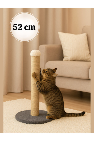 Komano Pontika Adult -Kitten Scratching Board 52 cm Round Base Welsoft Fabric 1St Choice Quality Jut Halat