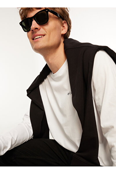 Columbia CS0354100_CS0354 Λευκό ανδρικό φούτερ με λαιμόκοψη σε σχήμα O κανονικής εφαρμογής