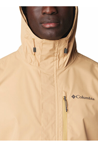 Columbia Brown Men's Hooded Collar Standard Fit Raincoat 1988621293_Wm6848