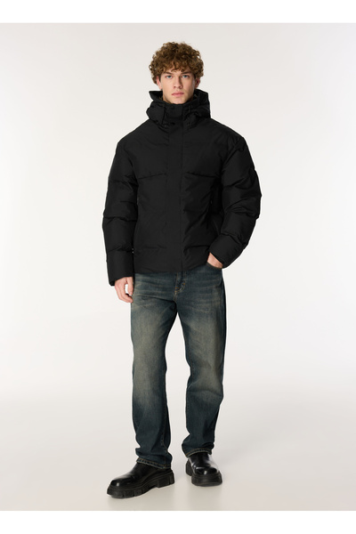 Jack & Jones Black Men's Coat 12261971_Jcoalpha Puffer Sn