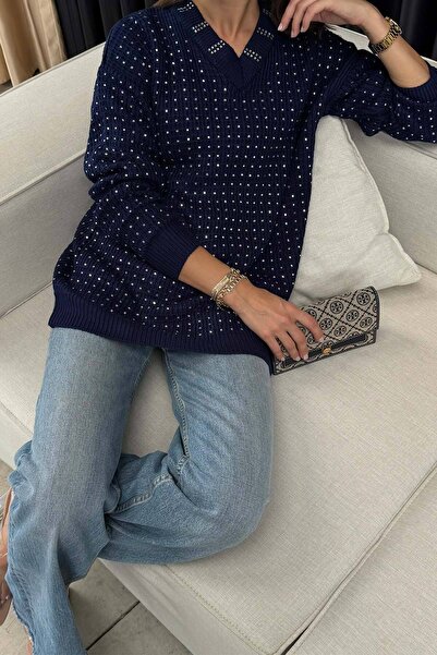 Melike Tatar Πλεκτό πουλόβερ με πέτρες 32-7002-1