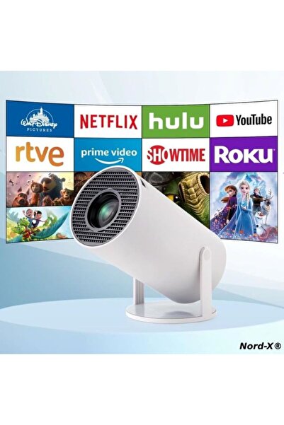 Nord-X Nord-X® HY300 Pro Smart Home Cinema 4K Portable Video Projector, WiFi 5G