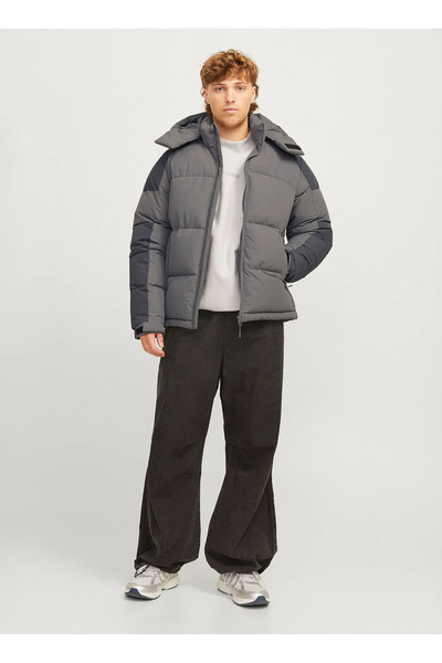 Jack & Jones Men's Wind Resistant Hooded Puffer Coat - Aero