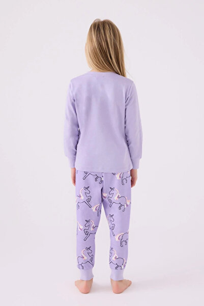 Rolypoly Kız Çocuk Mor Uzun Kol Pijama Takım