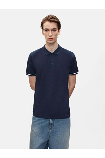 Ltb Μπλουζάκι με κοντό μανίκι Polo Neck Basic Regular Navy Blue