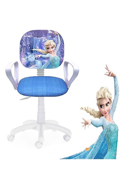 Depolife Çocuk Odası Ders Çalışma Ofis Koltuğu Öğrenci Sandalyesi Frozen Dese...