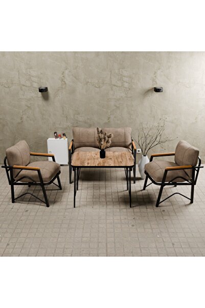 MB GARDEN FURNITURE Simetri Model, Balkon, Bahçe, Cafe, Metal Koltuk Takımı, ...