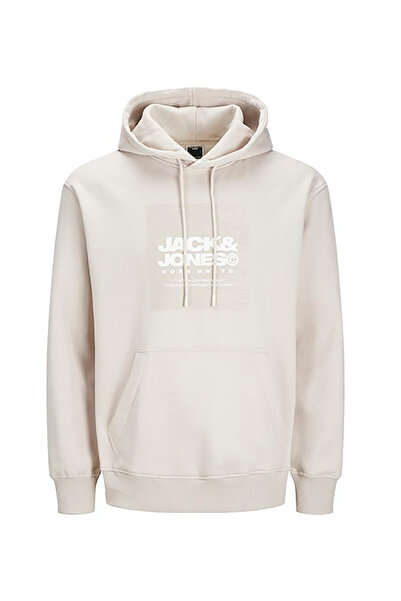 Jack & Jones Kapüşon Yaka Ekru Erkek Sweatshırt 12269940_JCOAERO FRONT PRINT ...
