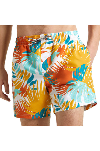 Pepe Jeans Sarı Erkek Şort Mayo PMB10391 043 LEAF SWIMSHORT