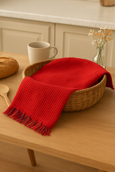 Ellia Soft Softlace Dantelli %100 Pamuk Waffle Havlu Mutfak Bezi Şık Ve Zarif Tasarım 50x70 cm