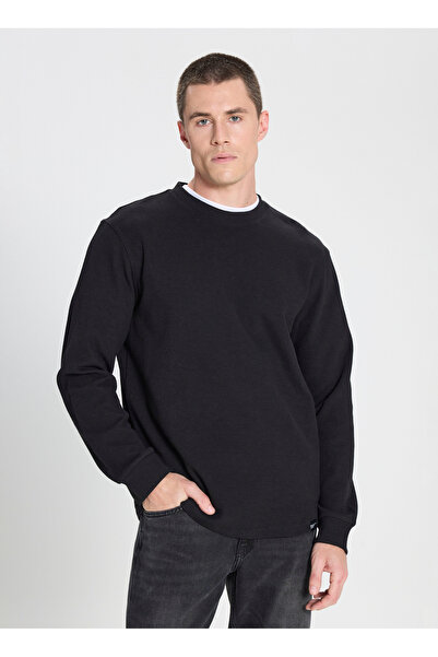 WRANGLER Regular Fit Regular Cut Crew Neck Black T-Shirt