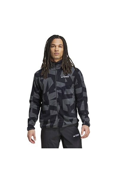 adidas Поларено горнище с цип и многоцветен щампован цип Terrex