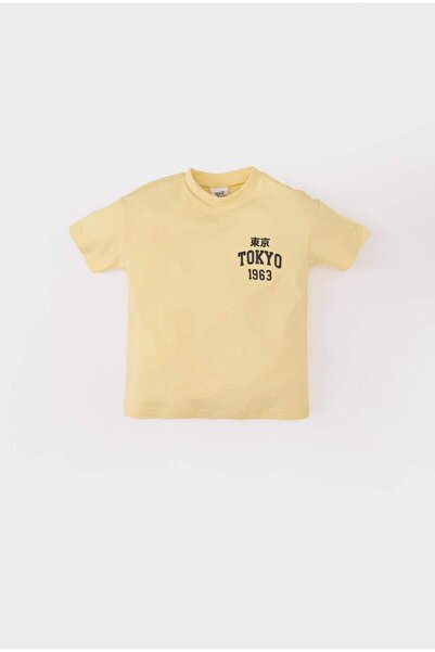 DeFacto Baby Boy Crew Neck Printed Short Sleeve T-Shirt D7910A525Sm