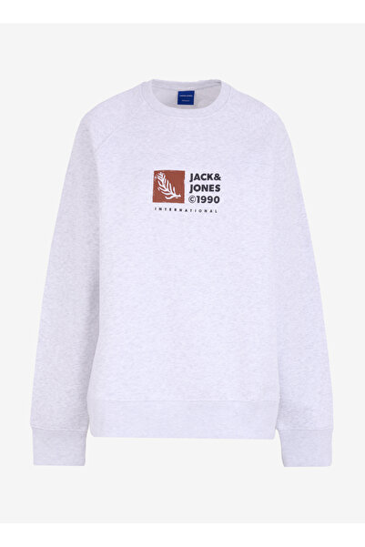 Jack & Jones Bisiklet Yaka Beyaz Erkek Sweatshırt 12262958_JORPORTLAND BOX SW...