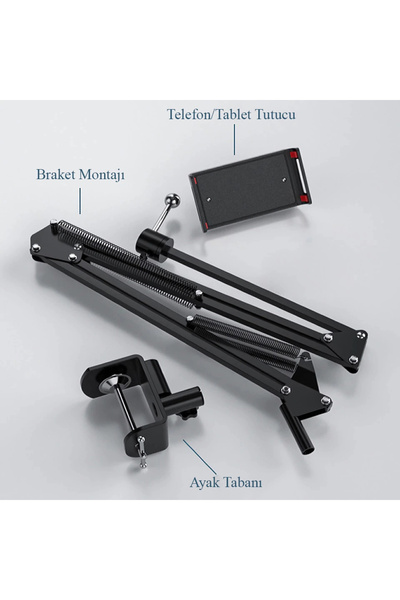 DailyTech 360 Derece Uzun Kol Tablet Telefon Tutucu Stand Stant