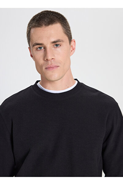 WRANGLER Regular Fit Regular Cut Crew Neck Black T-Shirt