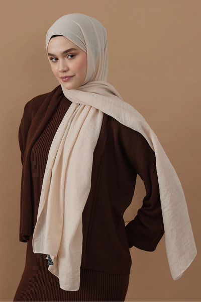 SHAGGY BUTİK BAMBU PAMUK KRAŞ ŞAL KREM