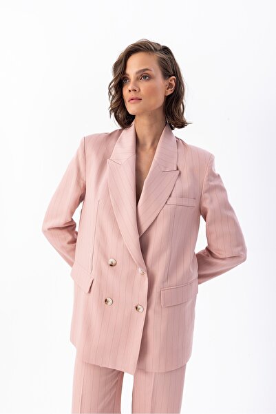 Berr-ın OVERSIZE ÇİZGİLİ BLAZER CEKET 1106