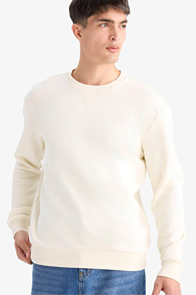 DeFacto Regular Fit Crew Neck Basic Plain Thick Sweatshirt T3777Az25Au