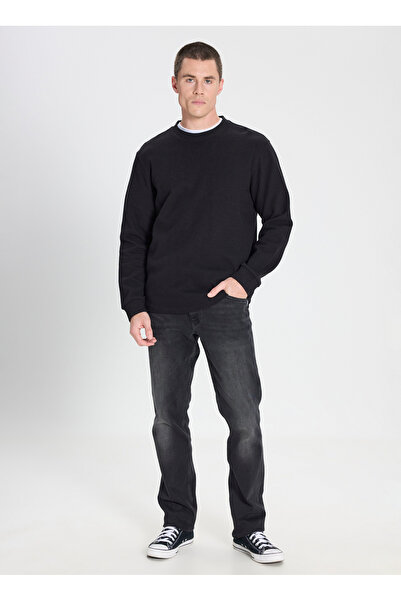 WRANGLER Regular Fit Regular Cut Crew Neck Black T-Shirt