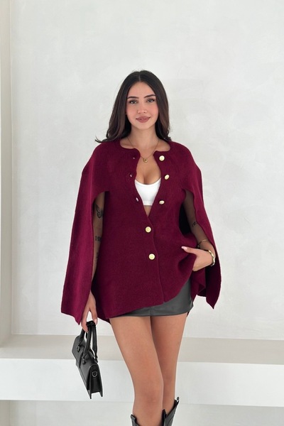 Noi Belis Oversize Raglan Sleeve Crew Neck Knitwear Cardigan Aw25Hi0023