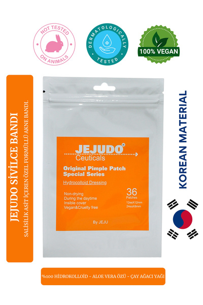 JEJUDO Original Pimple Patch, 36 adet şeffaf bant, Hidrokolloid bant, Akne Bandı, Akne yaması