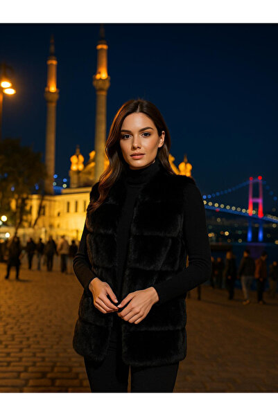 fiore fashion Vestă neagră pentru femei - Potrivită pentru mărimile S și M