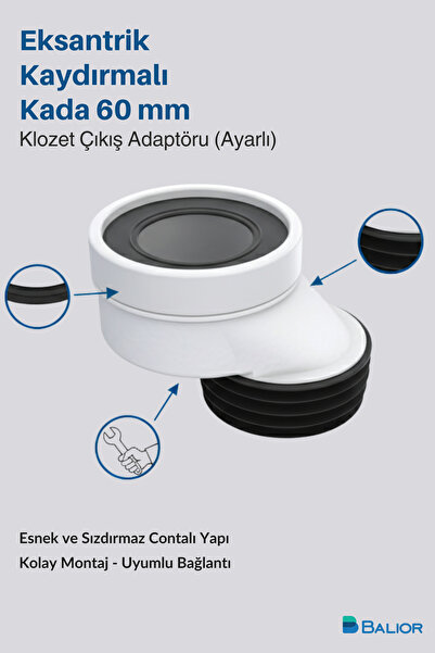 BALİOR KLOZET KAYDIRMA APARATI 60 MM – GİDER YER DEĞİŞTİRME ÇÖZÜMÜ