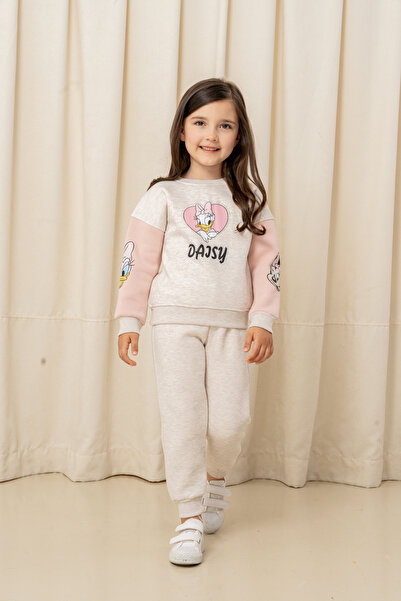 e-çocuk Kız Çocuk Taşlı Kalp Daisy Şardonlu 2'li Takım - 6307/6308