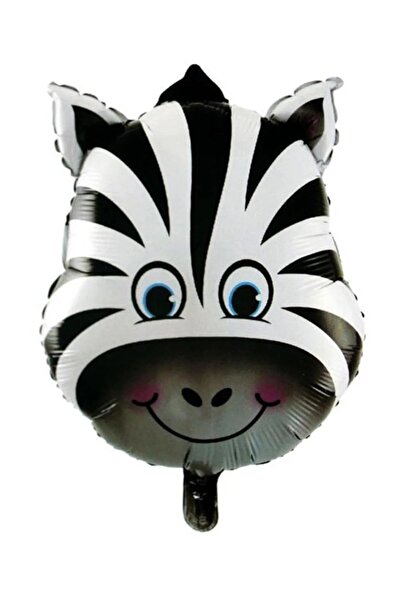 Parti dolabı Large Zebra Head 55cm Foil Balloon Safari Theme Animal Jungle Se...