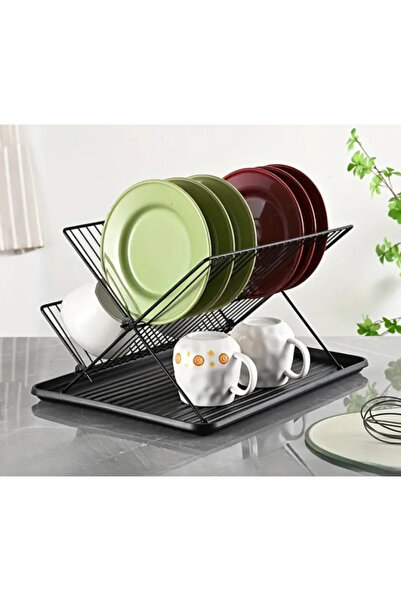 SyaMAG Metal Dish Drainer with Tray, Foldable, 36x30x21 cm