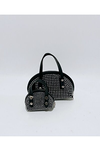 DADUBAG Süper ikili Taşlı D model tutmalı ve omuz çantası