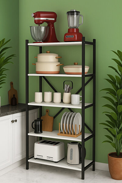 Urban Nouk ShelfSmart 5 Raflı Mutfak Banyo Ofis Organizatorü - Beyaz