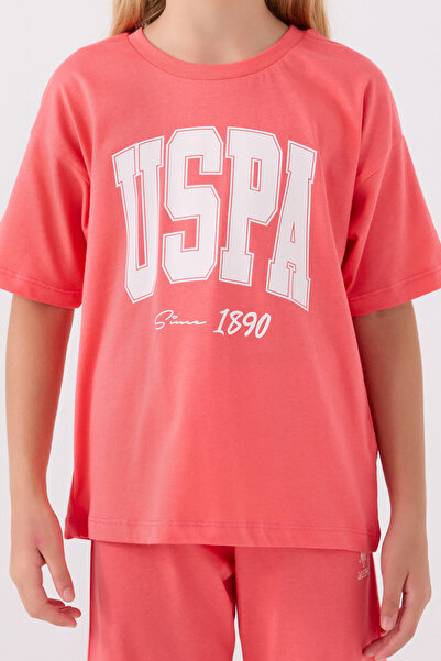 U.S. Polo Assn. Girl's Orange Bermuda Suit