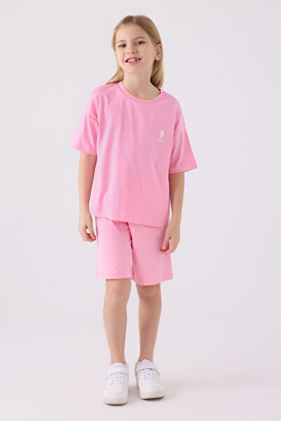 U.S. Polo Assn. Girl's Pink Bermuda Set