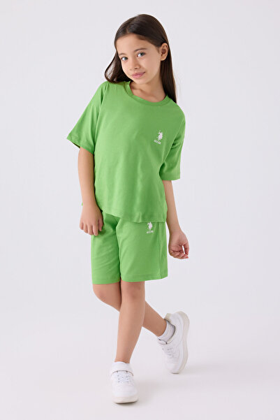 U.S. Polo Assn. Girl's Green Bermuda Suit