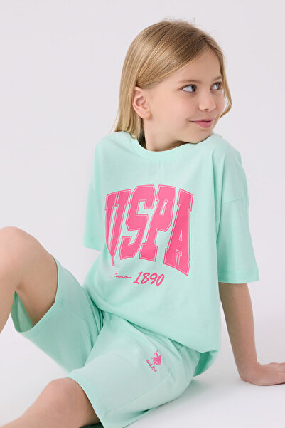 U.S. Polo Assn. Girl's Green Bermuda Suit