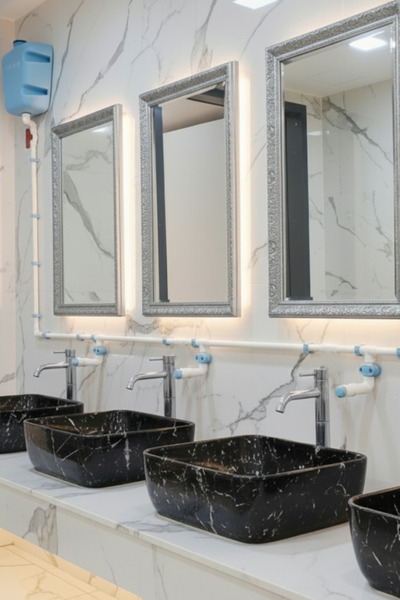 hilal kimya Dozator de săpun lichid cu buton de 20 litri cu 2 robinete și depozit central – pentru școală, moschee și utilizare în grup