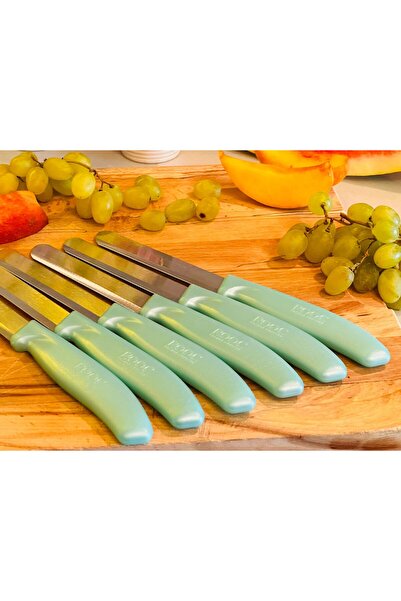 Rooc Set of 6 Ultra Sharp Serrated Blades, Bright Green, 22 cm 100% Guaranteed Stainless Steel