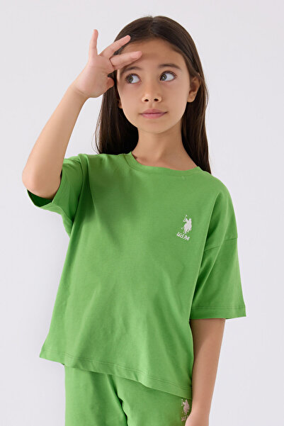 U.S. Polo Assn. Girl's Green Bermuda Suit