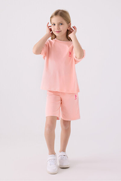 U.S. Polo Assn. Girl's Pink Bermuda Set