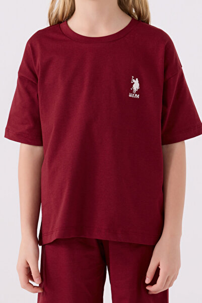 U.S. Polo Assn. Бермудски костюм за момиче в бордо