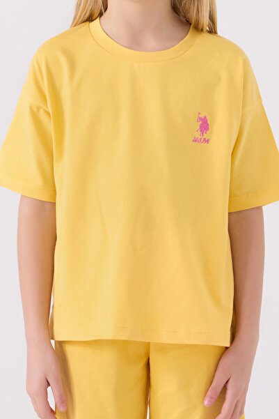 U.S. Polo Assn. Κίτρινο κοστούμι βερμούδας για κορίτσι