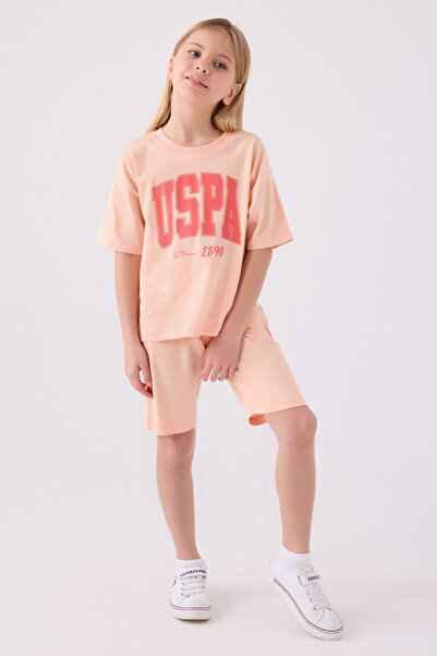 U.S. Polo Assn. Costum Bermude pentru fete Somon