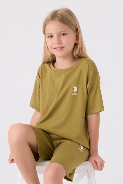 U.S. Polo Assn. Girl's Green Bermuda Suit